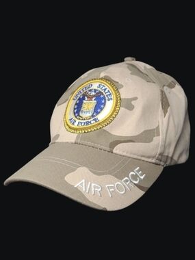 NWOT - UNITED STATES AIR FORCE TAN CAMOUFLAGE BASEBALL STYLE CAP